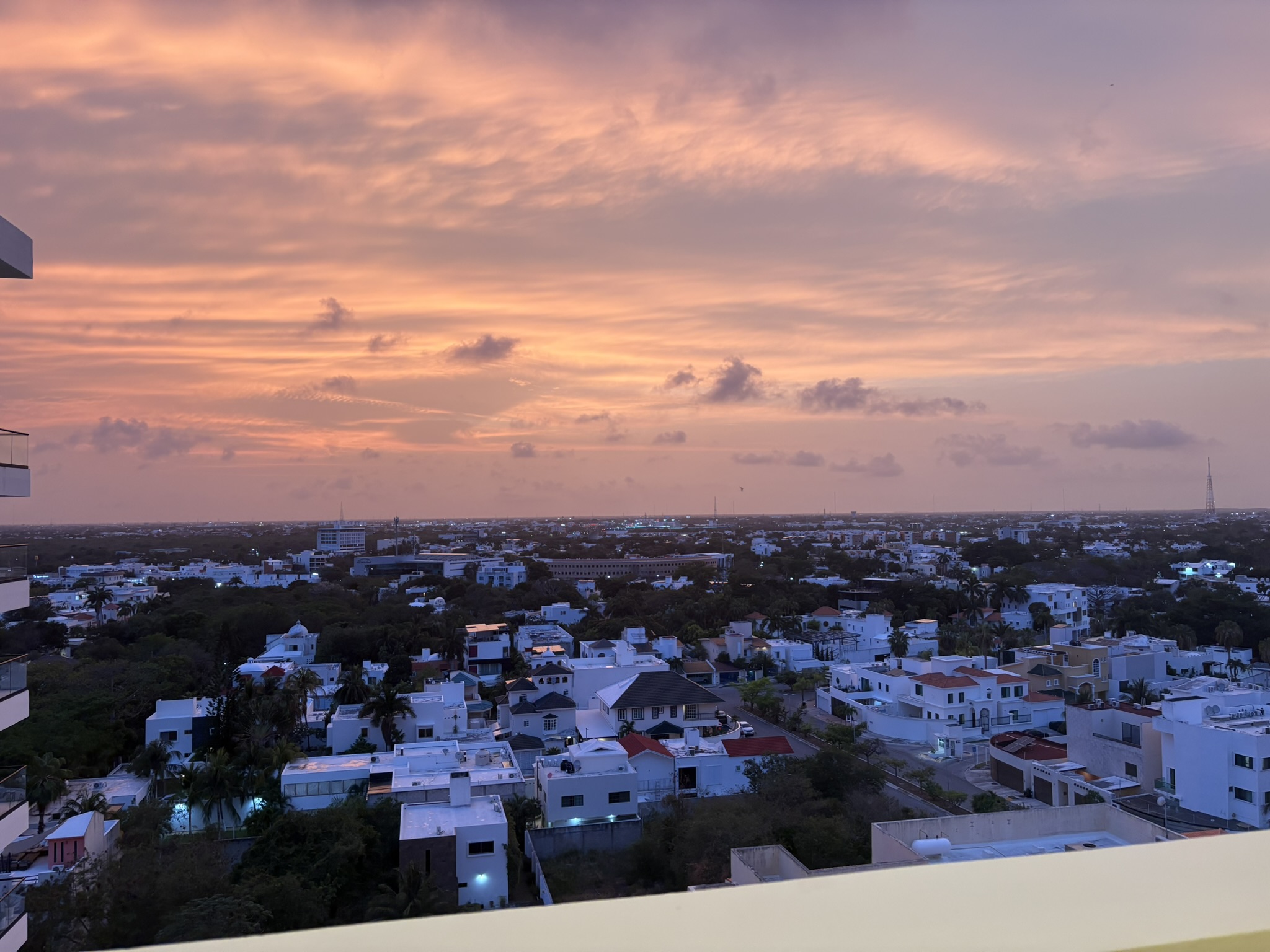 Vista del atardecer desde San Francisco Cancun